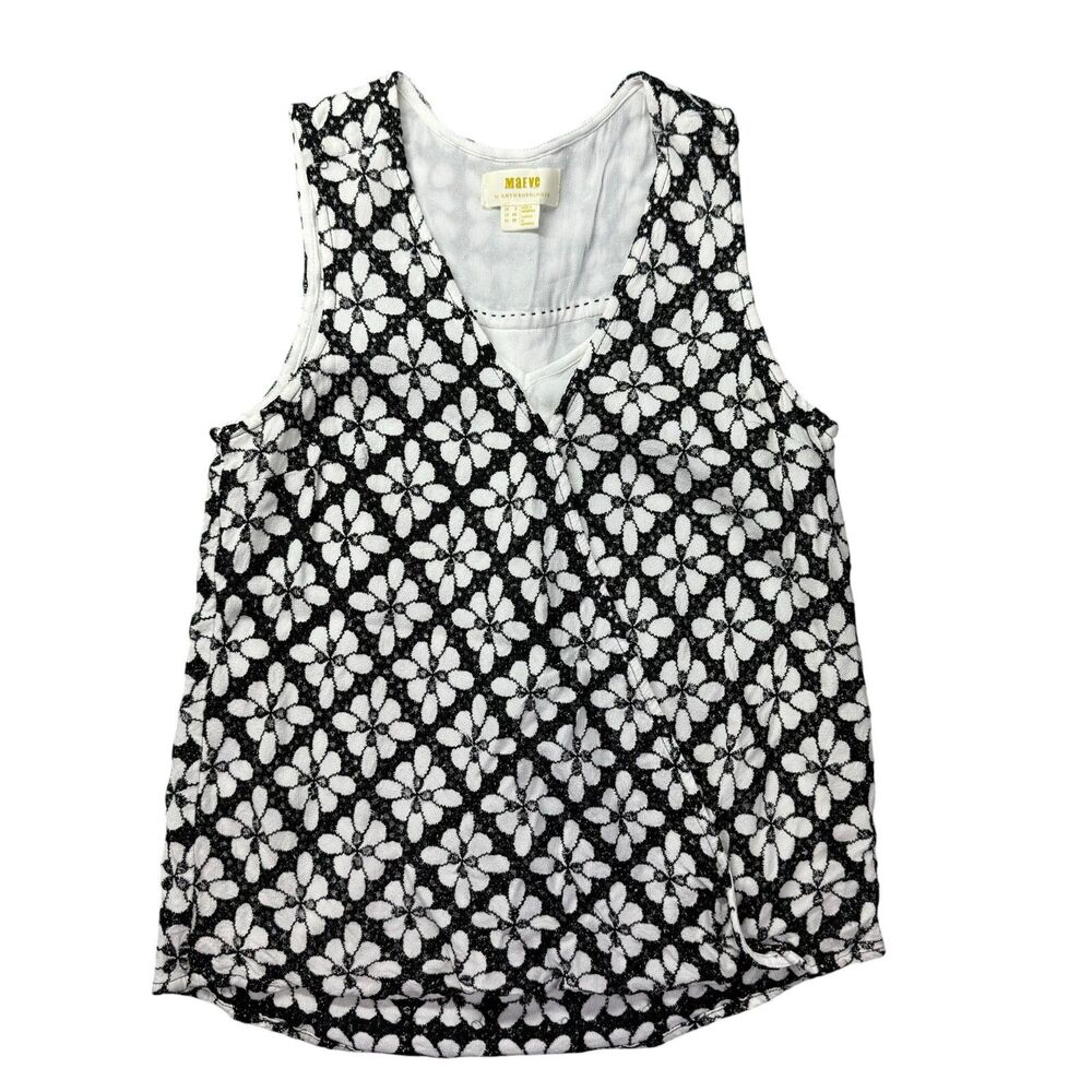 Maeve Top Women's 00 Black Anthropologie Coralie Floral Eyelet Lace Faux Wrap